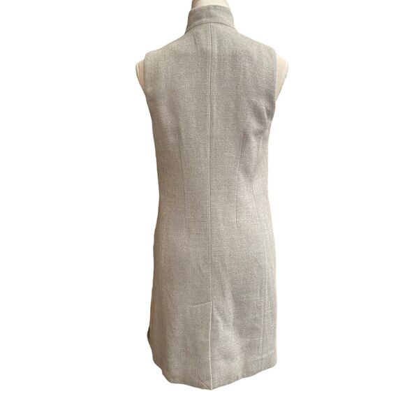 WHITE HOUSE BLACK MARKET Light Gray Sleeveless Long Line Suit Jacket Size 0 - Picture 4 of 7